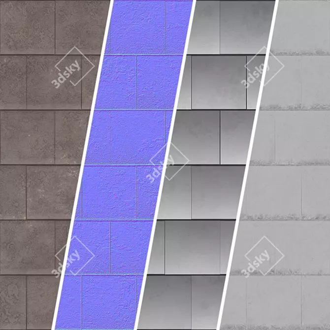 Seamless Concrete Roofing Texture 3D model image 5