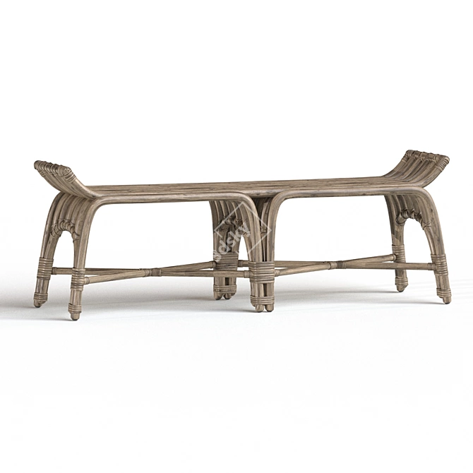 Purcell Bench in Legacy Metal 3D model image 2