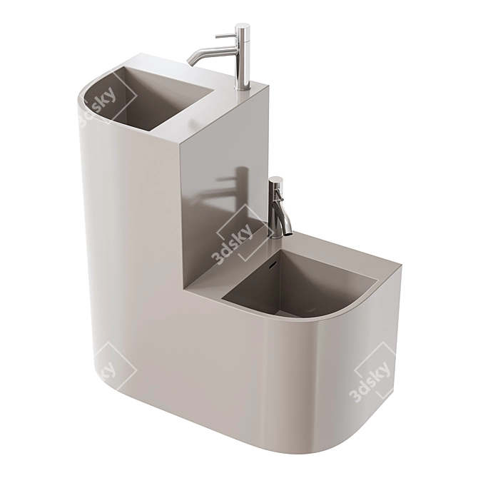 Modern Wash Basin 3D Model 3D model image 3