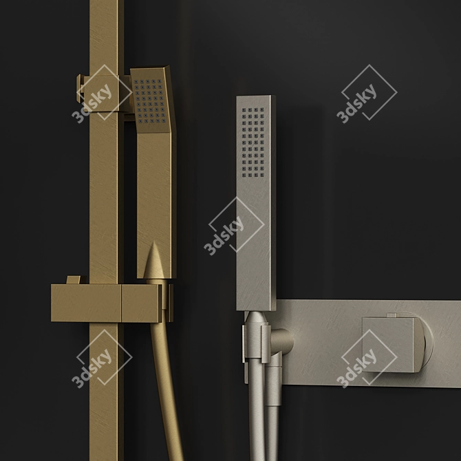 Cisal HI-RISE Wall Mounted Faucet Set 3D model image 3