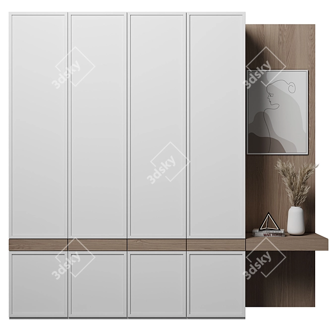  Modular Wardrobe with High-Quality Textures 3D model image 1