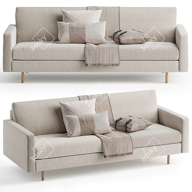 Nordic 3 Seater Sofa Set 3D model image 1