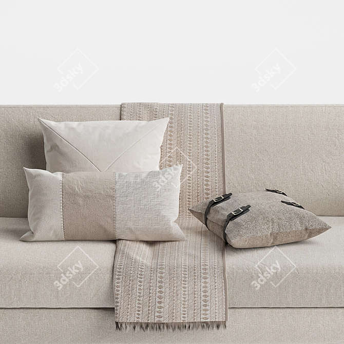 Nordic 3 Seater Sofa Set 3D model image 2