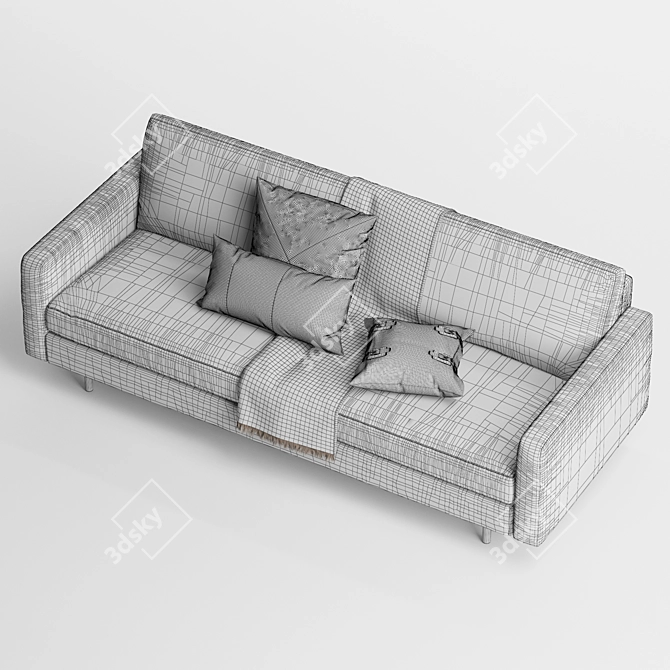 Nordic 3 Seater Sofa Set 3D model image 7