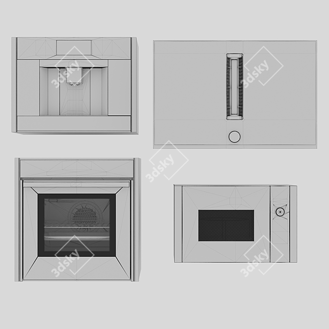 Modern Kitchen Appliance Bundle 3D model image 6