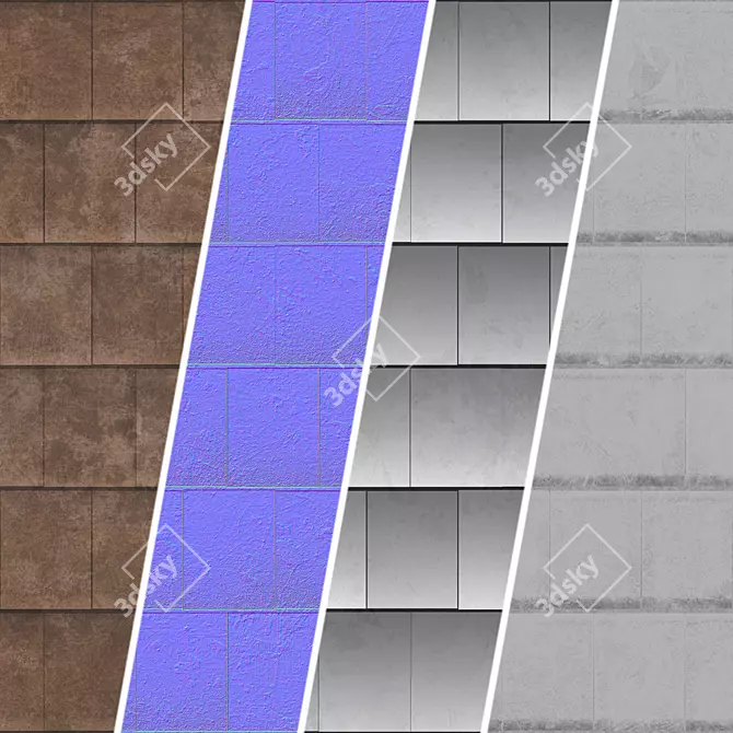  Dirty Concrete Seamless Roofing Materials 3D model image 7