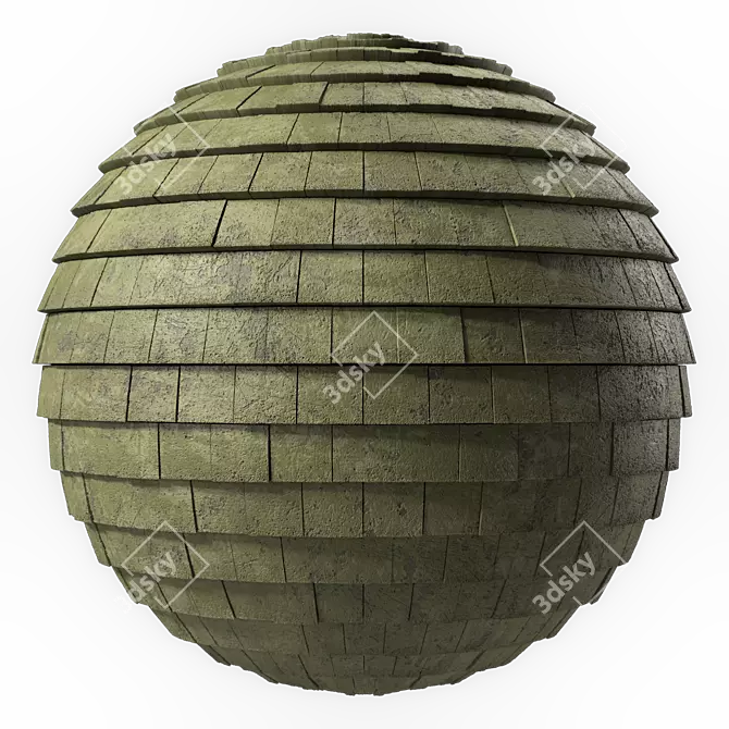 Dirty Concrete Roofing Seamless Texture 3D model image 5