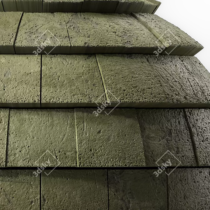 Dirty Concrete Roofing Seamless Texture 3D model image 6