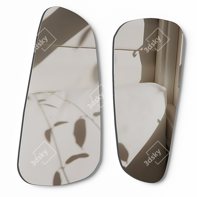 Sleek Black Frame Mirror 3D model image 1