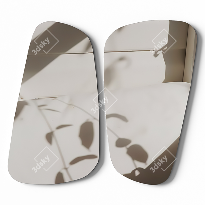 Sleek Black Frame Mirror 3D model image 2