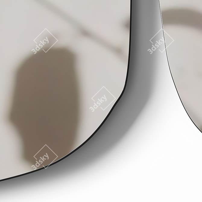 Sleek Black Frame Mirror 3D model image 3