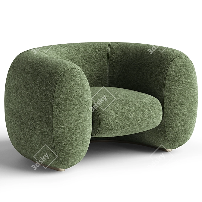 Molteni CINNAMON Armchair: Contemporary Elegance 3D model image 4