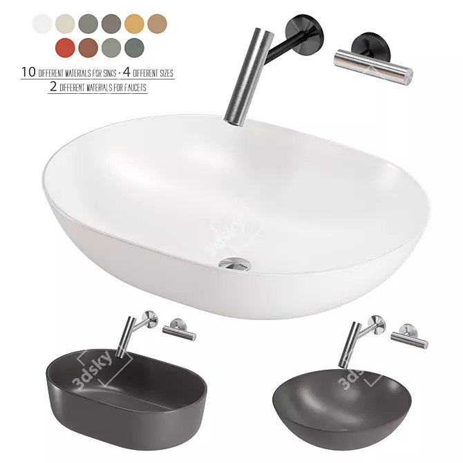 FALPER Contemporary Countertop Basins 3D model image 1