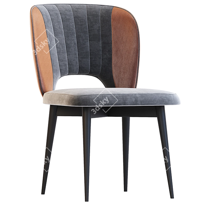 Hermes Velvet Dining Chair, Beige 3D model image 2