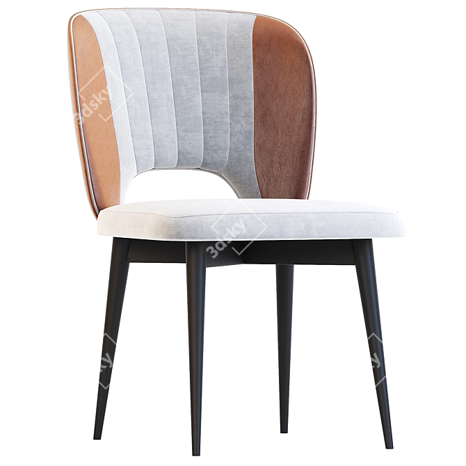 Hermes Velvet Dining Chair, Beige 3D model image 3