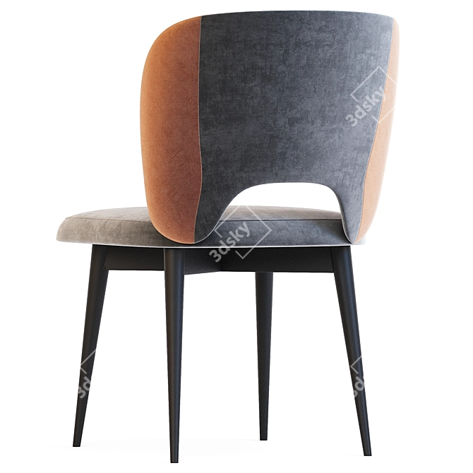 Hermes Velvet Dining Chair, Beige 3D model image 4