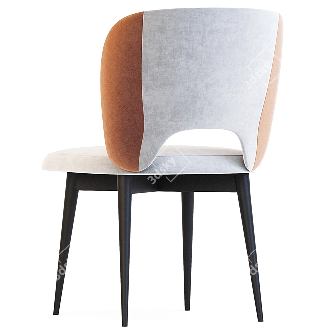 Hermes Velvet Dining Chair, Beige 3D model image 5