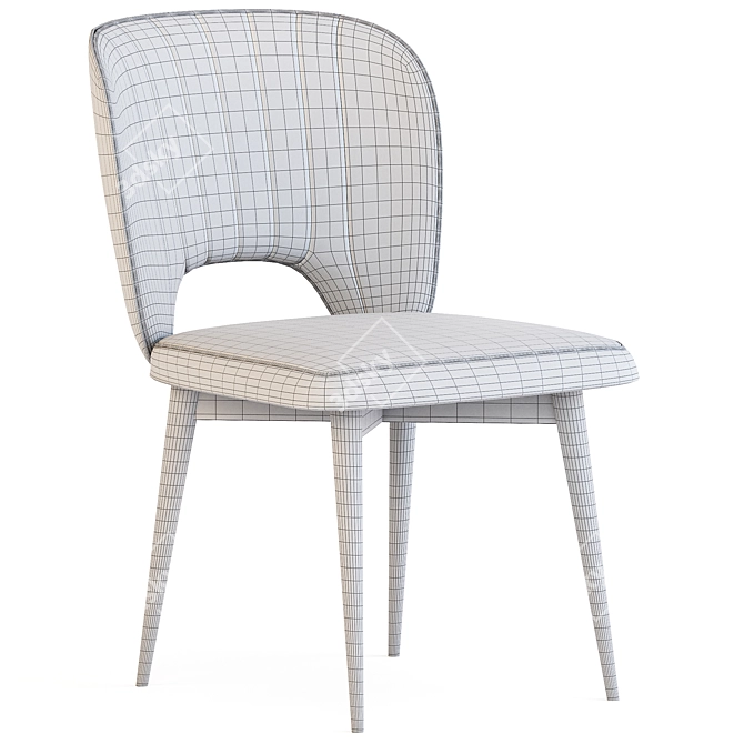 Hermes Velvet Dining Chair, Beige 3D model image 6