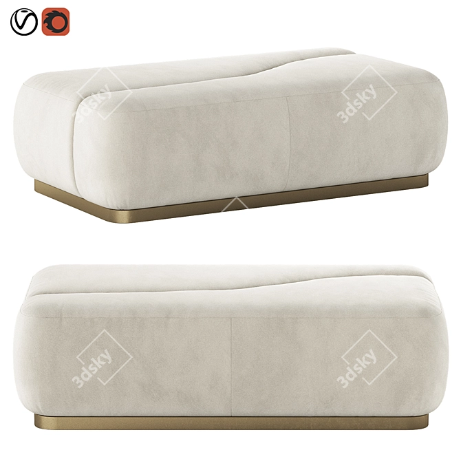 Formitalia Prince Ottoman in Velvet 3D model image 1