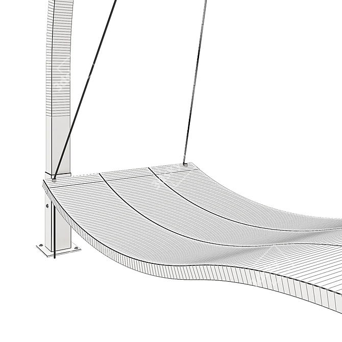 Outdoor Relaxation Hammock 3D model image 2