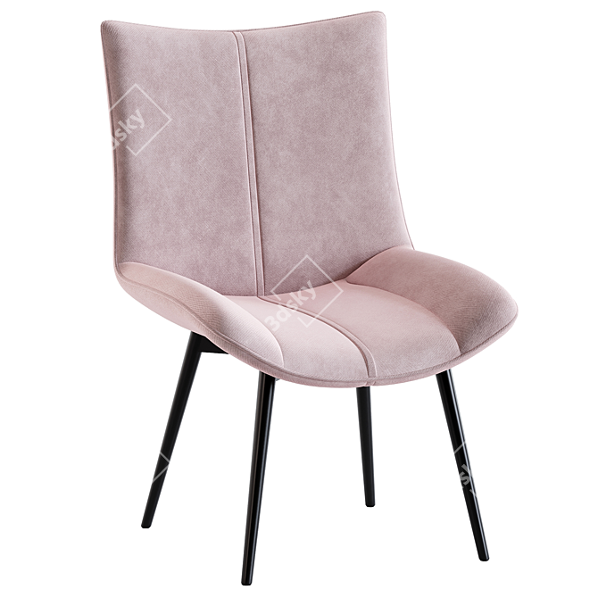 Sleek 2014 Robb Velvet Stool 3D model image 1