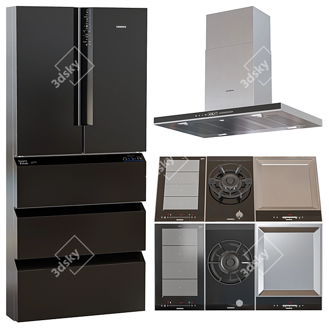 Siemens Modern Appliance Set - 5-Piece 3D model image 1