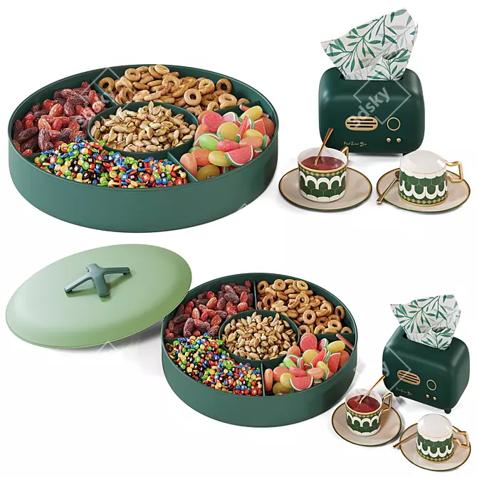 Retro-inspired Candy & Napkin Storage 3D model image 2