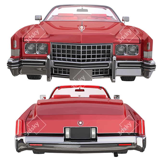 Vintage 1973 Cadillac Eldorado 3D model image 5