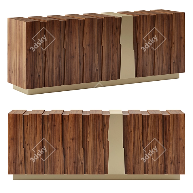 Elegantly Crafted Elm Sideboard 3D model image 1