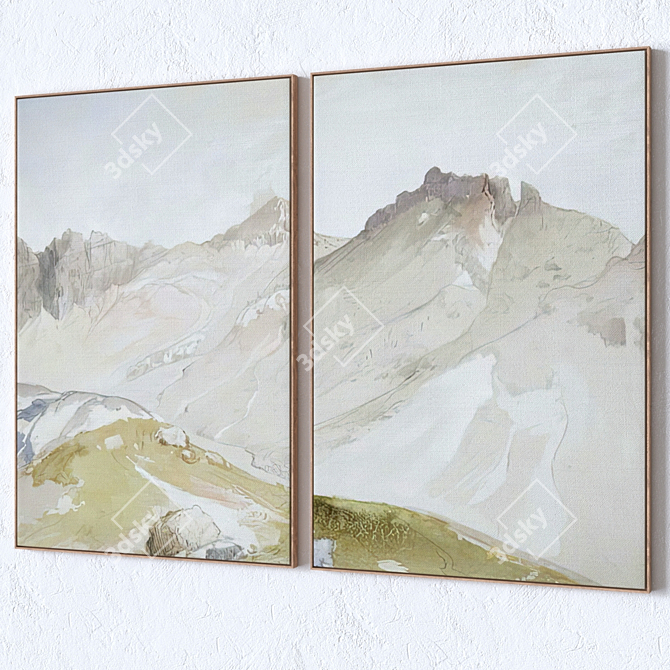 Large Wall Paintings Set 2793 3D model image 3