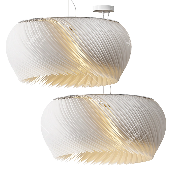 Elegant Wave Pendant Light 3D model image 1