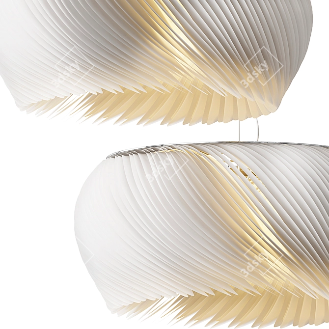 Elegant Wave Pendant Light 3D model image 2