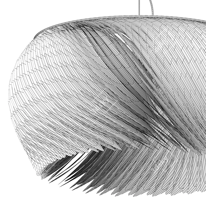 Elegant Wave Pendant Light 3D model image 4