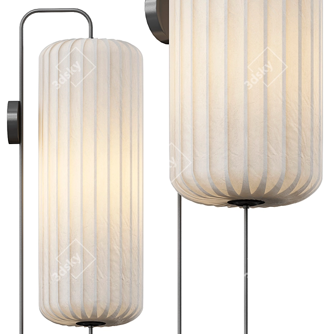 Sleek Minimalist Sakari Wall Lamp 3D model image 2