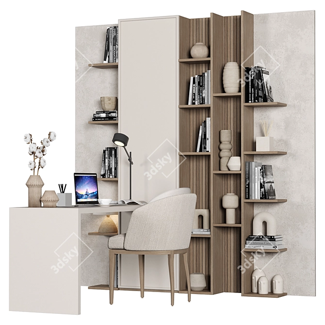 Modern Home Office Furniture Set 3D model image 2