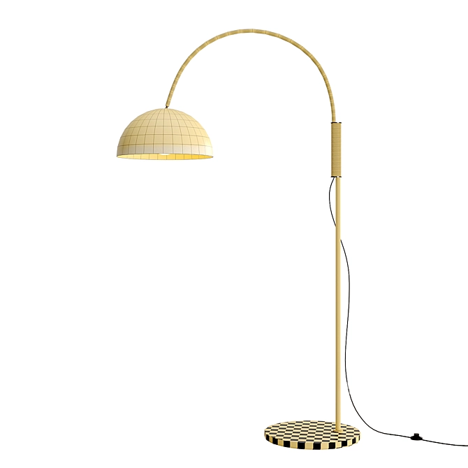 Sleek Arched Black Floor Lamp 3D model image 3