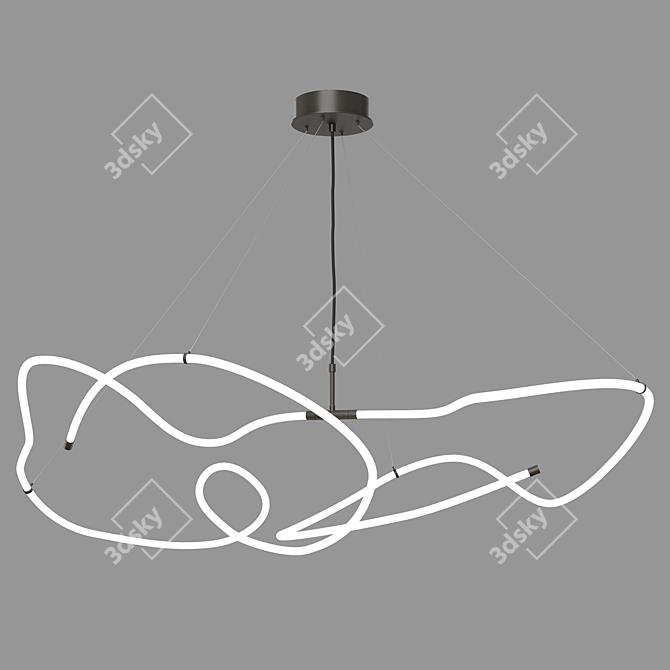 Ghost Chandelier, Big: Acrylic/Metal Pendant 3D model image 1