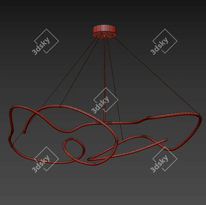 Ghost Chandelier, Big: Acrylic/Metal Pendant 3D model image 5