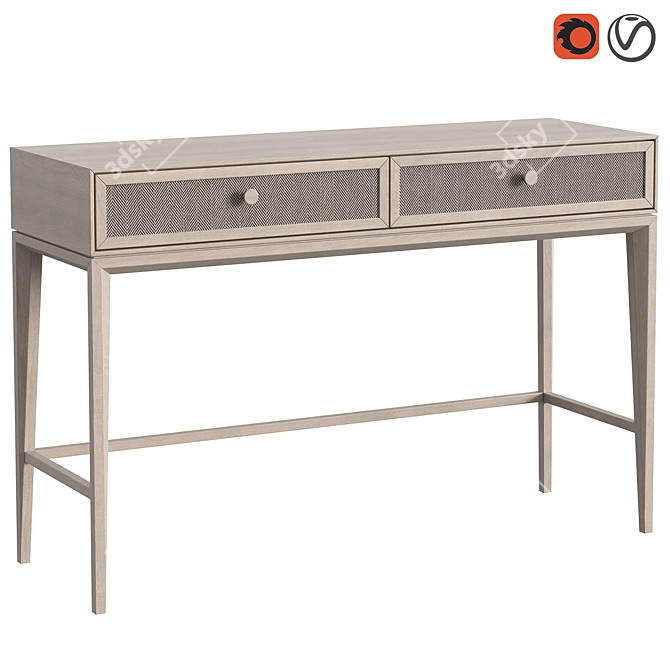 Modern Console with Fabric-Decorated Drawers 3D model image 1