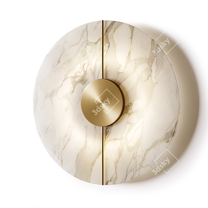 Marble Disc Wall Sconce 3D model image 1