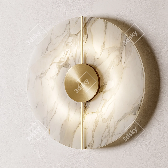 Marble Disc Wall Sconce 3D model image 2