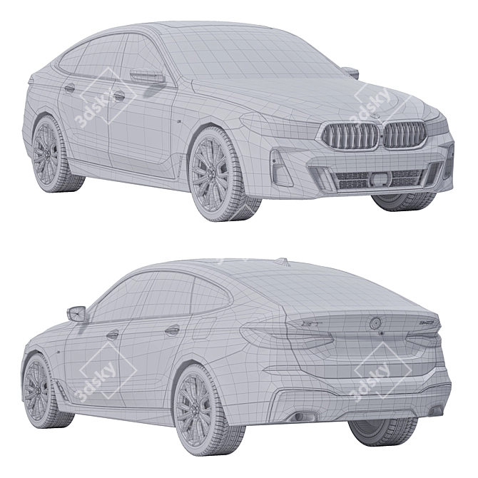 BMW 6 GT 640i xDrive Assets 3D model image 3