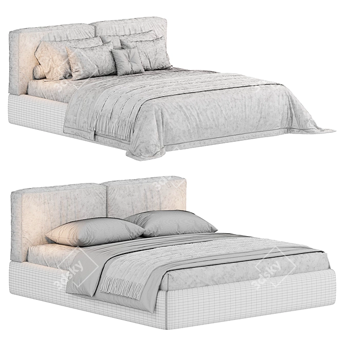 Modern Minimalist TOPO Bed 3D model image 7