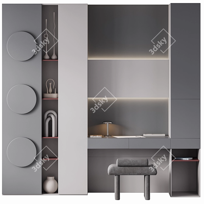 Modern Home Office Set 3D model image 2