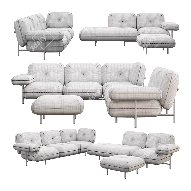 Cantori Cloud Sofas Set 3D model image 6