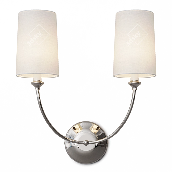 Dual Wall Sconce by Louvre 3D model image 2