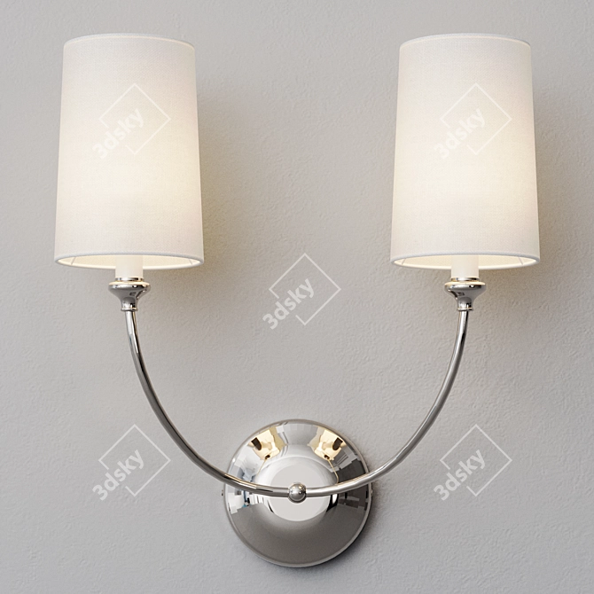 Dual Wall Sconce by Louvre 3D model image 6