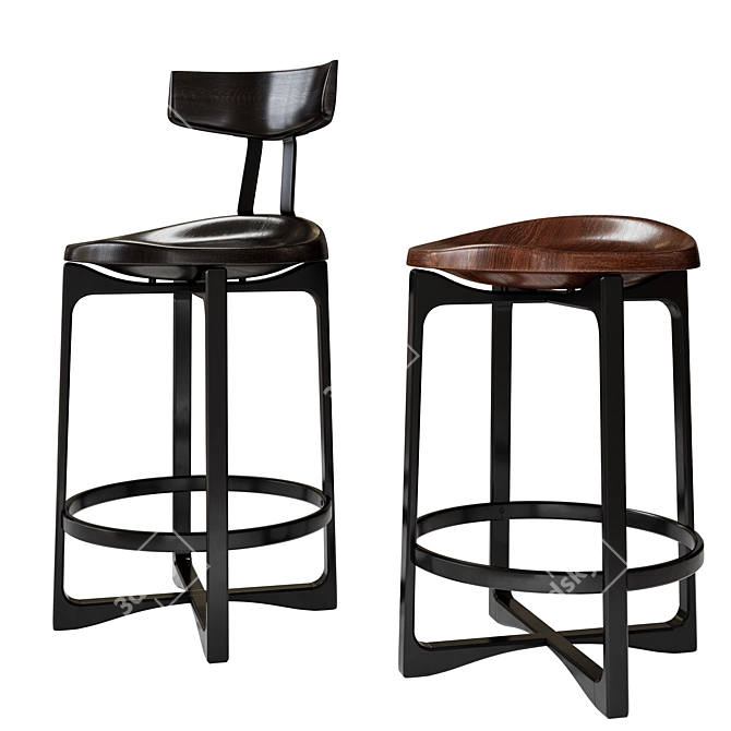 Shadow Black Pepper Bar Stool 3D model image 1