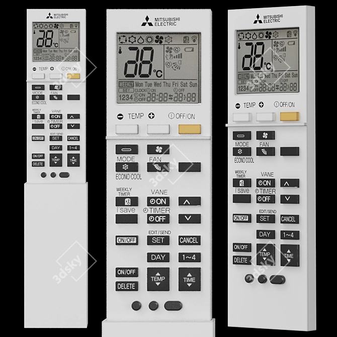 3-in-1 Mitsubishi Air Conditioner 3D model image 2