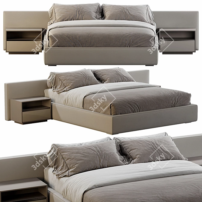 Modern Bowie Bed Design 3D model image 1